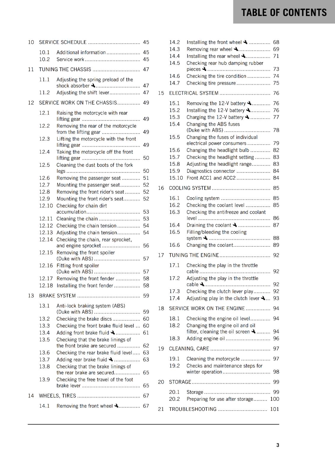 KTM 2024 OWNERS MANUAL - 200 DUKE - REPRINTED
