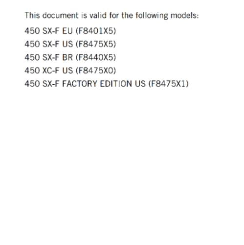 KTM 2024 OWNERS MANUAL - 450 SX-F XC-F FACTORY EDITION - REPRINTED