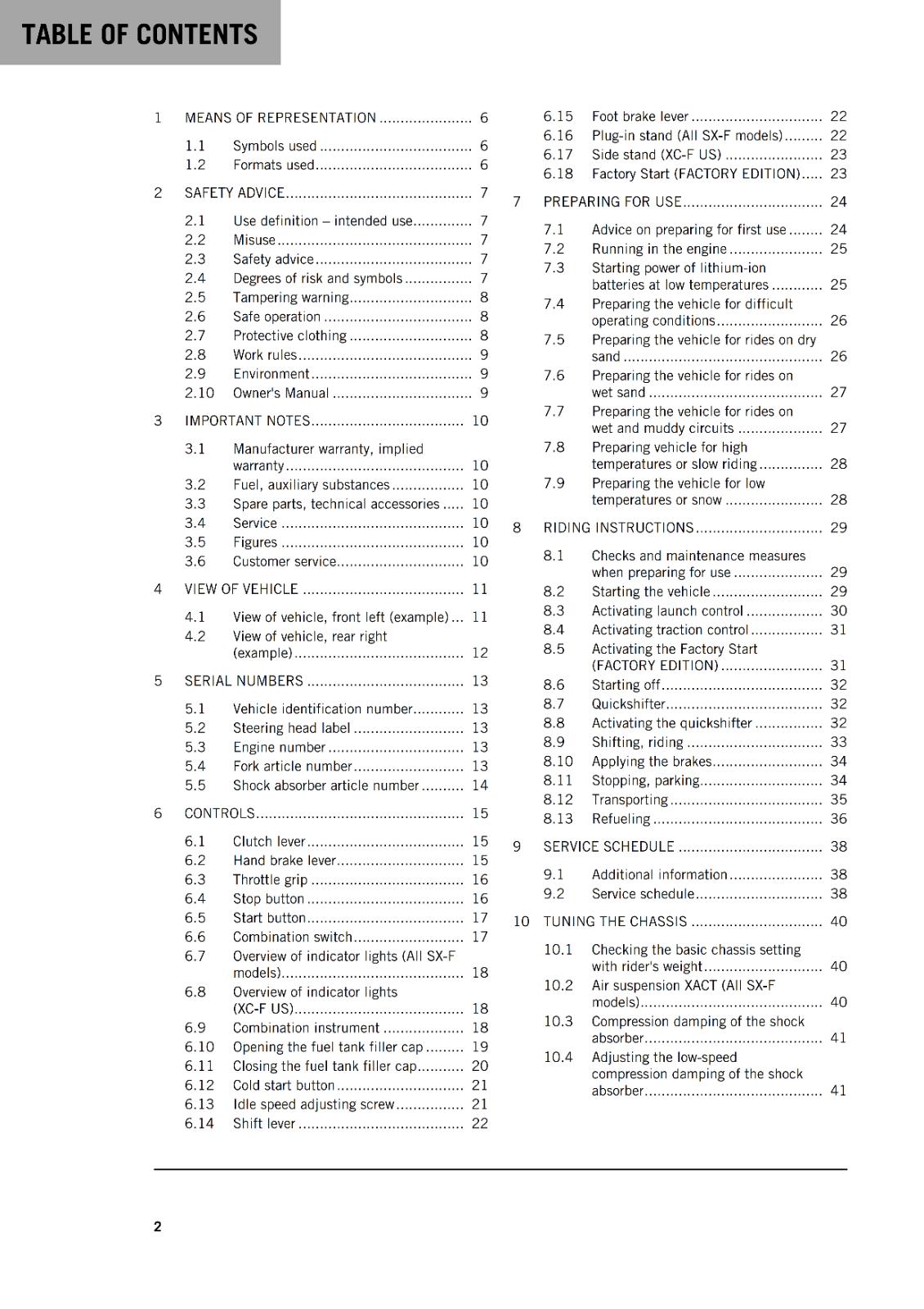 KTM 2024 OWNERS MANUAL - 450 SX-F XC-F FACTORY EDITION - REPRINTED