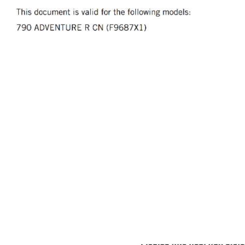 KTM 2024 OWNERS MANUAL - 790 ADVENTURE R - REPRINTED