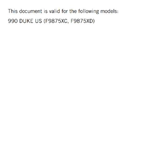 KTM 2024 OWNERS MANUAL - 990 DUKE US - REPRINTED