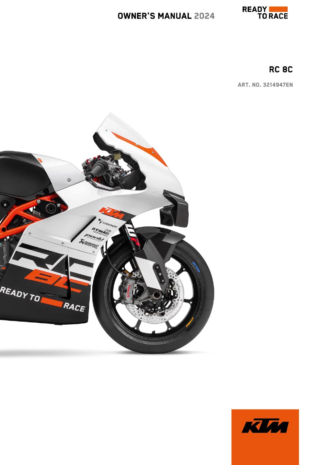 KTM 2024 OWNERS MANUAL - RC 8C - + WIRING DIAGRAMS + SERVICE WORK