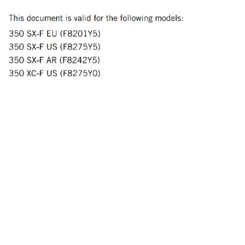 KTM 2025 OWNERS MANUAL - 350 SX-F XC-F - REPRINTED