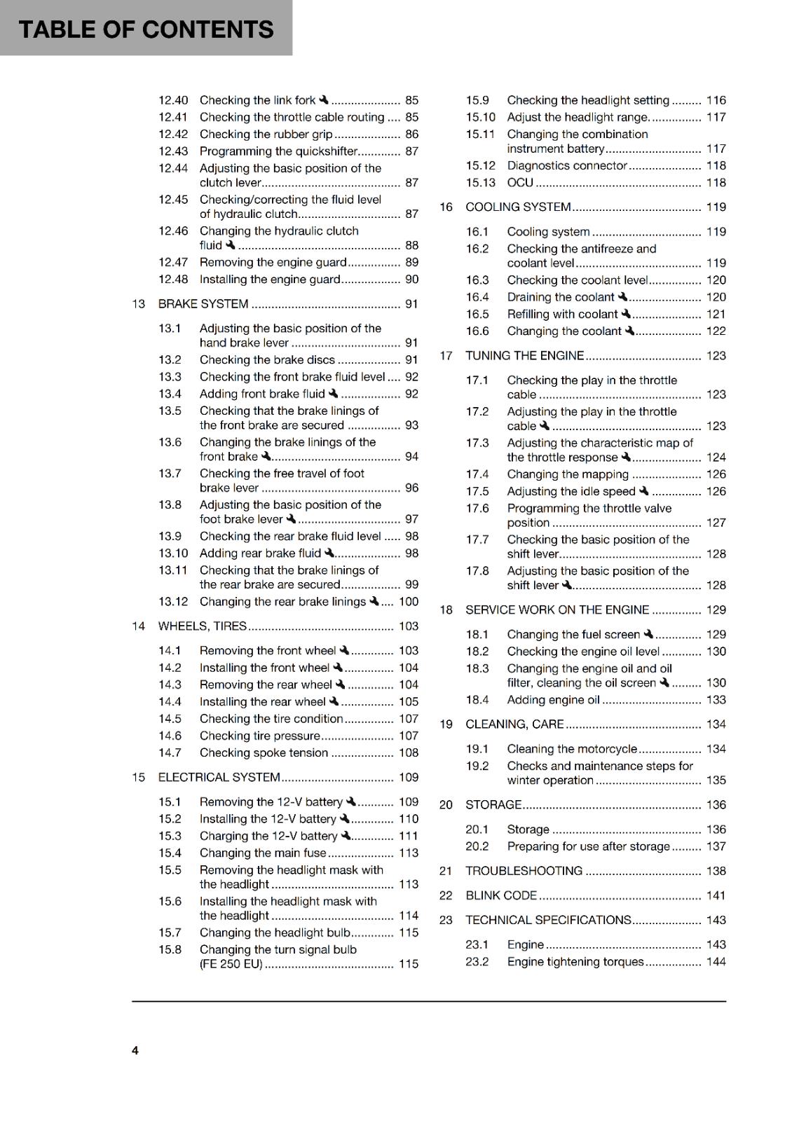 HUSQVARNA 2024 OWNERS MANUAL - FE 250 - REPRINTED