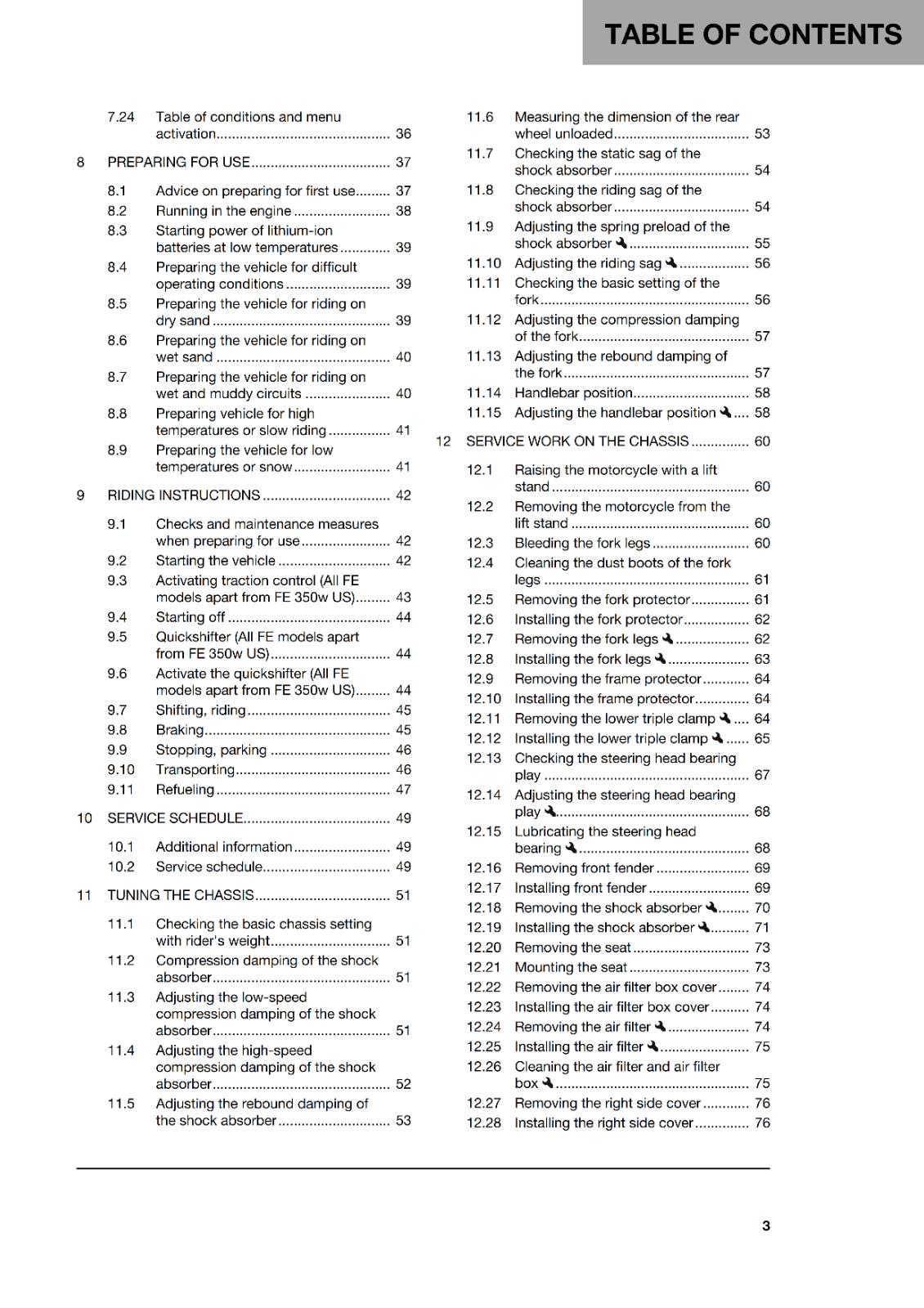 HUSQVARNA 2024 OWNERS MANUAL - FE 350 350w PRO - REPRINTED