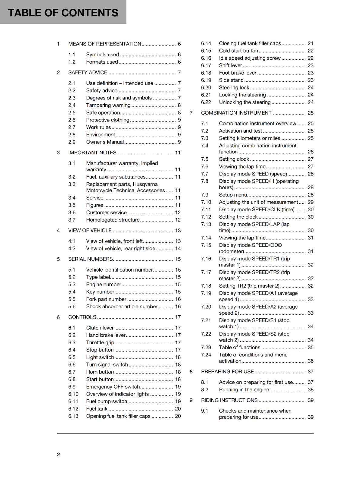 HUSQVARNA 2024 OWNERS MANUAL - FR 450 RALLY - WIRING DIAGRAMS - SERVICE WORK