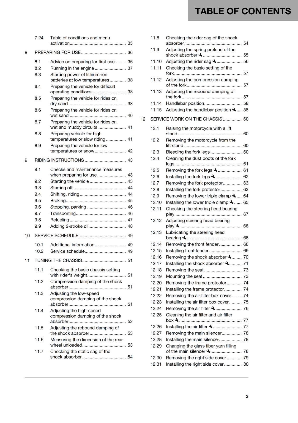 HUSQVARNA 2024 OWNERS MANUAL - TE 250 300 PRO - REPRINTED