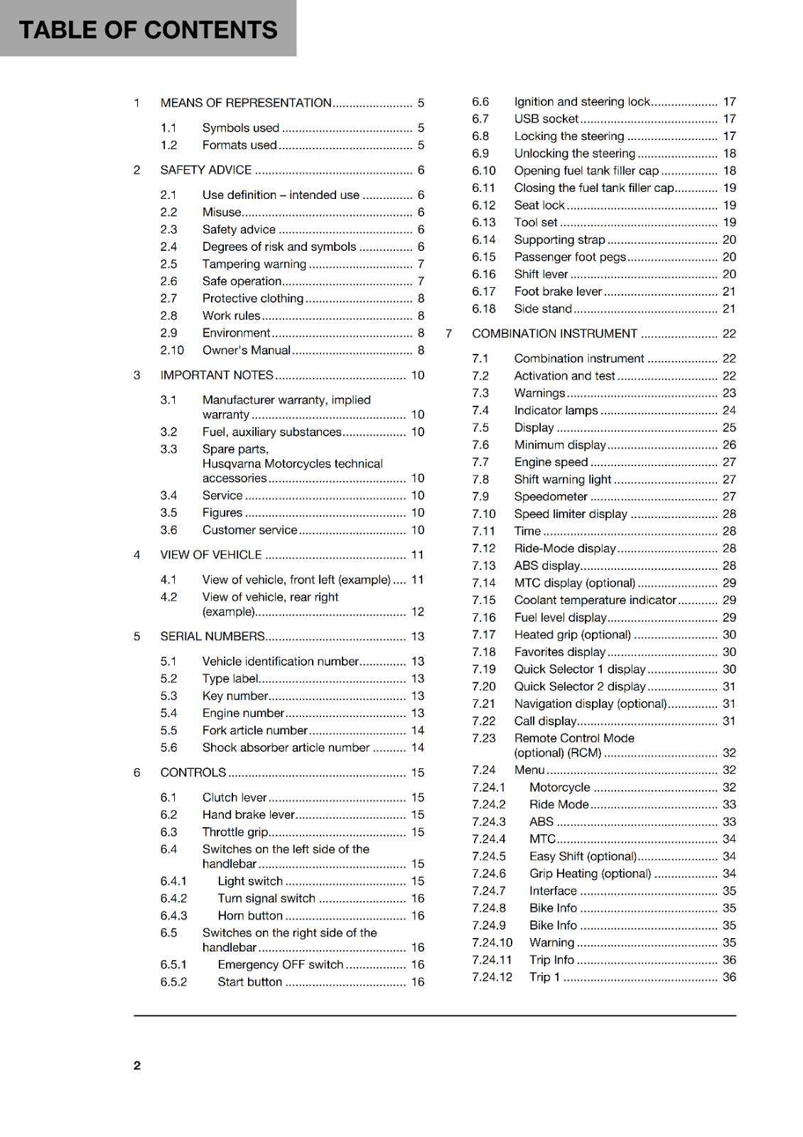 HUSQVARNA 2024 OWNERS MANUAL - VITPILEN 125 - REPRINTED