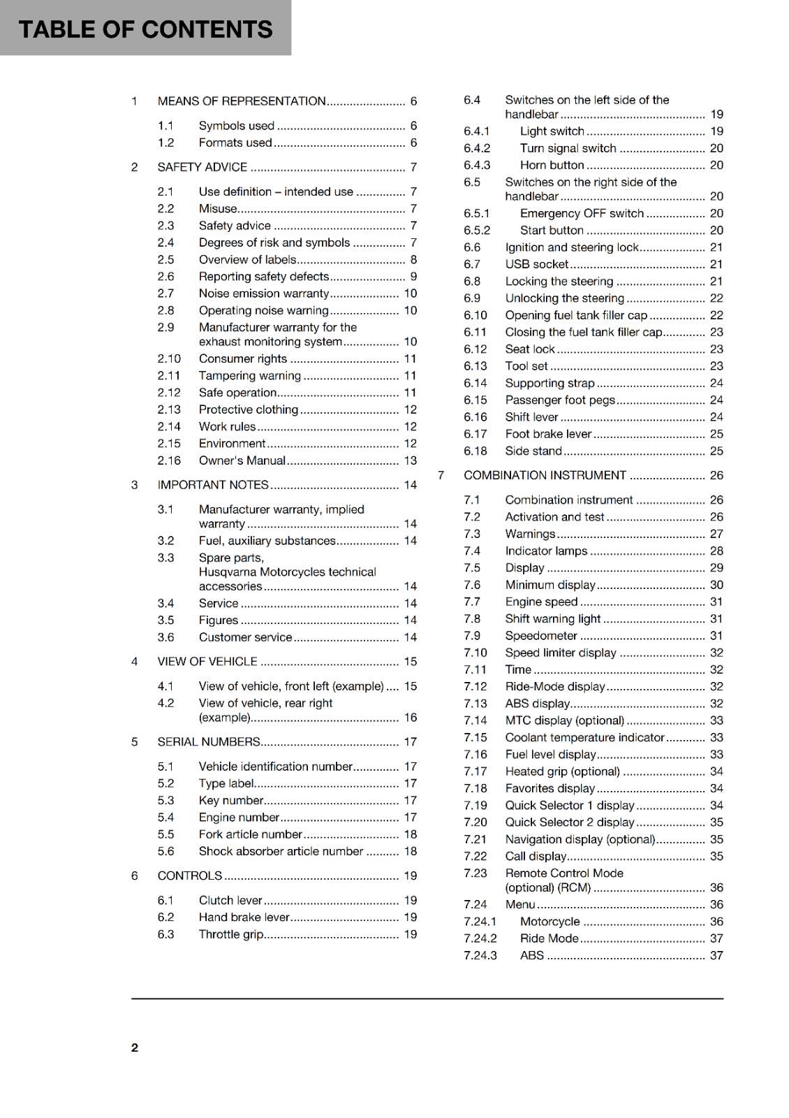HUSQVARNA 2024 OWNERS MANUAL - VITPILEN 401 US EDITION - REPRINTED