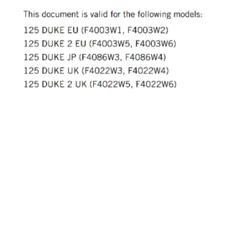 KTM 2023 OWNERS MANUAL - 125 DUKE - REPRINTED