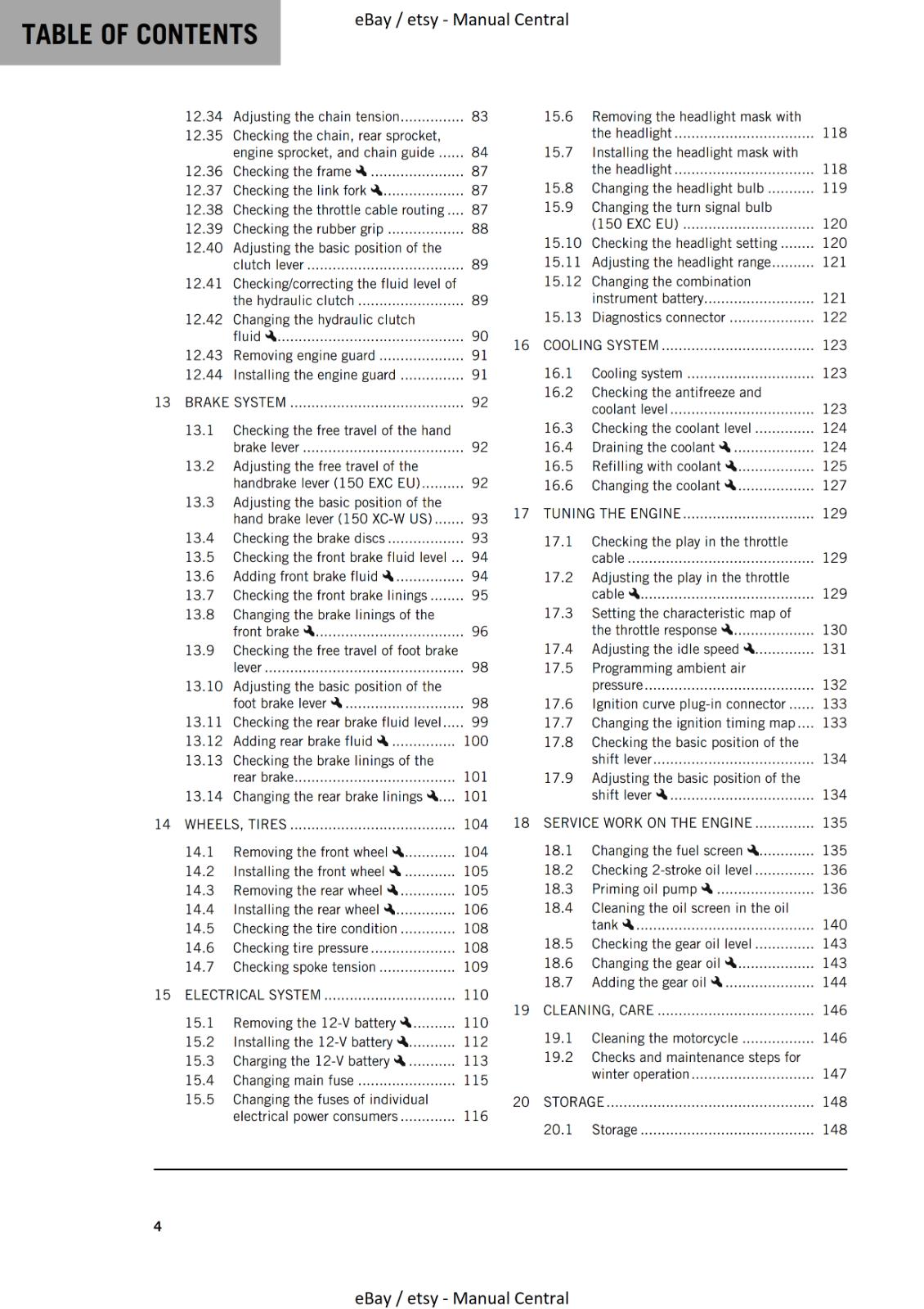 KTM 2023 OWNERS MANUAL - 150 EXC XC-W - REPRINTED