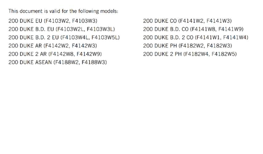 KTM 2023 OWNERS MANUAL - 200 DUKE EU AR ASEAN CO PH - REPRINTED