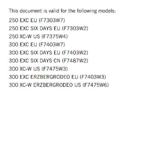KTM 2023 OWNERS MANUAL - 250 300 EXC SIX DAYS XC-W ERZBERGRODEO - REPRINTED