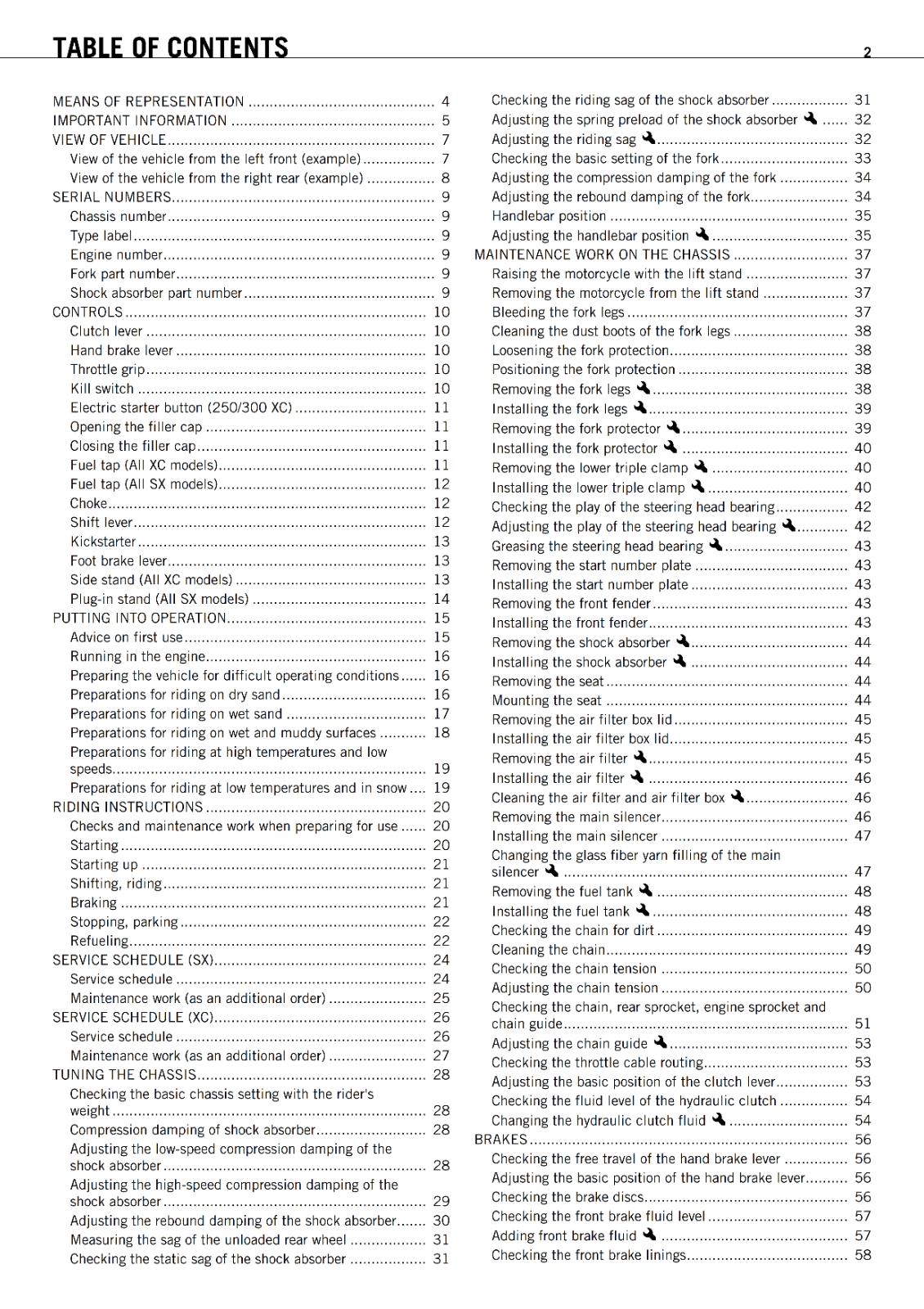 KTM 2011 - 125 150 250 SX XC - OWNERS MANUAL REPRINTED