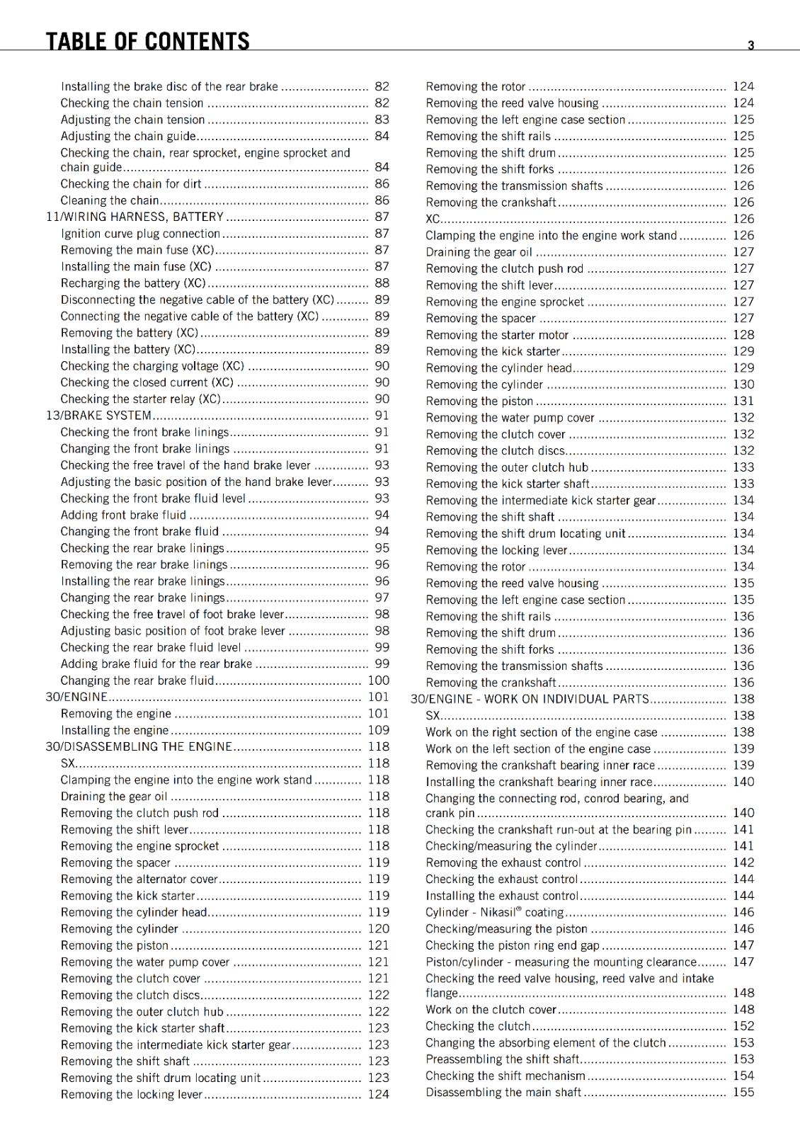KTM 2011 - 250 300 SX XC - WORKSHOP SERVICE REPAIR MANUAL