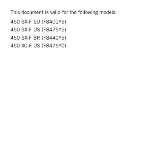 KTM 2025 OWNERS MANUAL - 450 SX-F XC-F - REPRINTED
