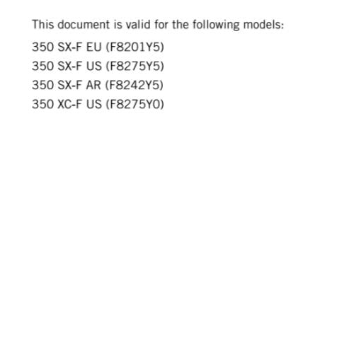 KTM 2025 - 350 SX-F XC-F - WORKSHOP SERVICE REPAIR MANUAL - REPRINTED