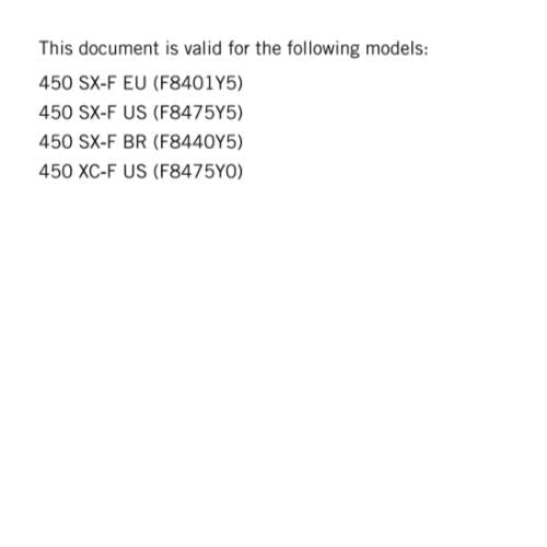 KTM 2025 - 450 SX-F XC-F - WORKSHOP SERVICE REPAIR MANUAL - REPRINTED