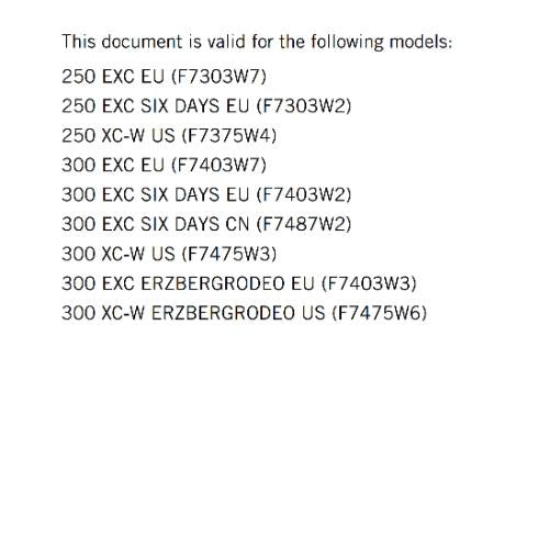 KTM 2023 OWNERS MANUAL - 250 300 EXC SIX DAYS XC-W ERZBERGRODEO - REPRINTED