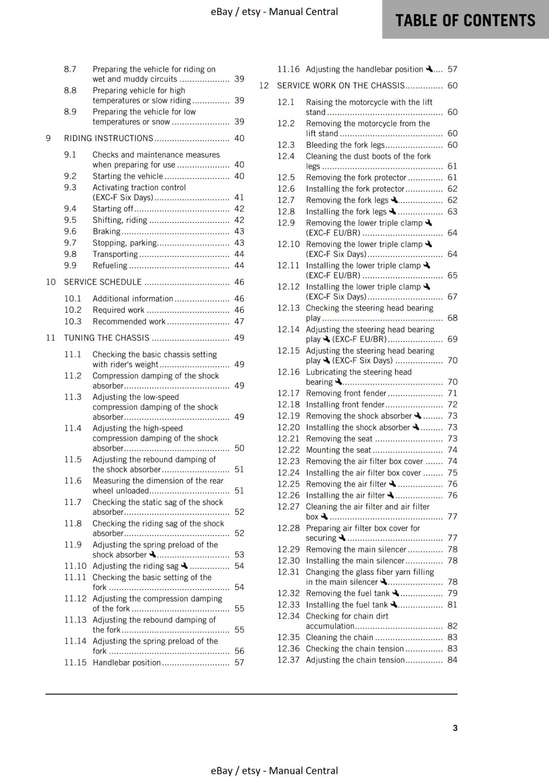 KTM 2023 OWNERS MANUAL - 250 EXC-F SIX DAYS - REPRINTED