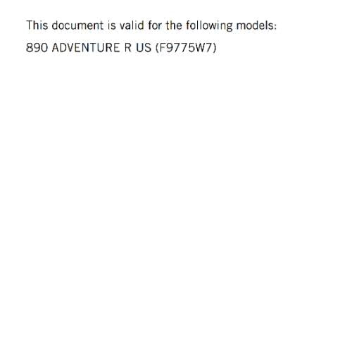 KTM 2023 OWNERS MANUAL - 890 ADVENTURE R US EDITION - REPRINTED