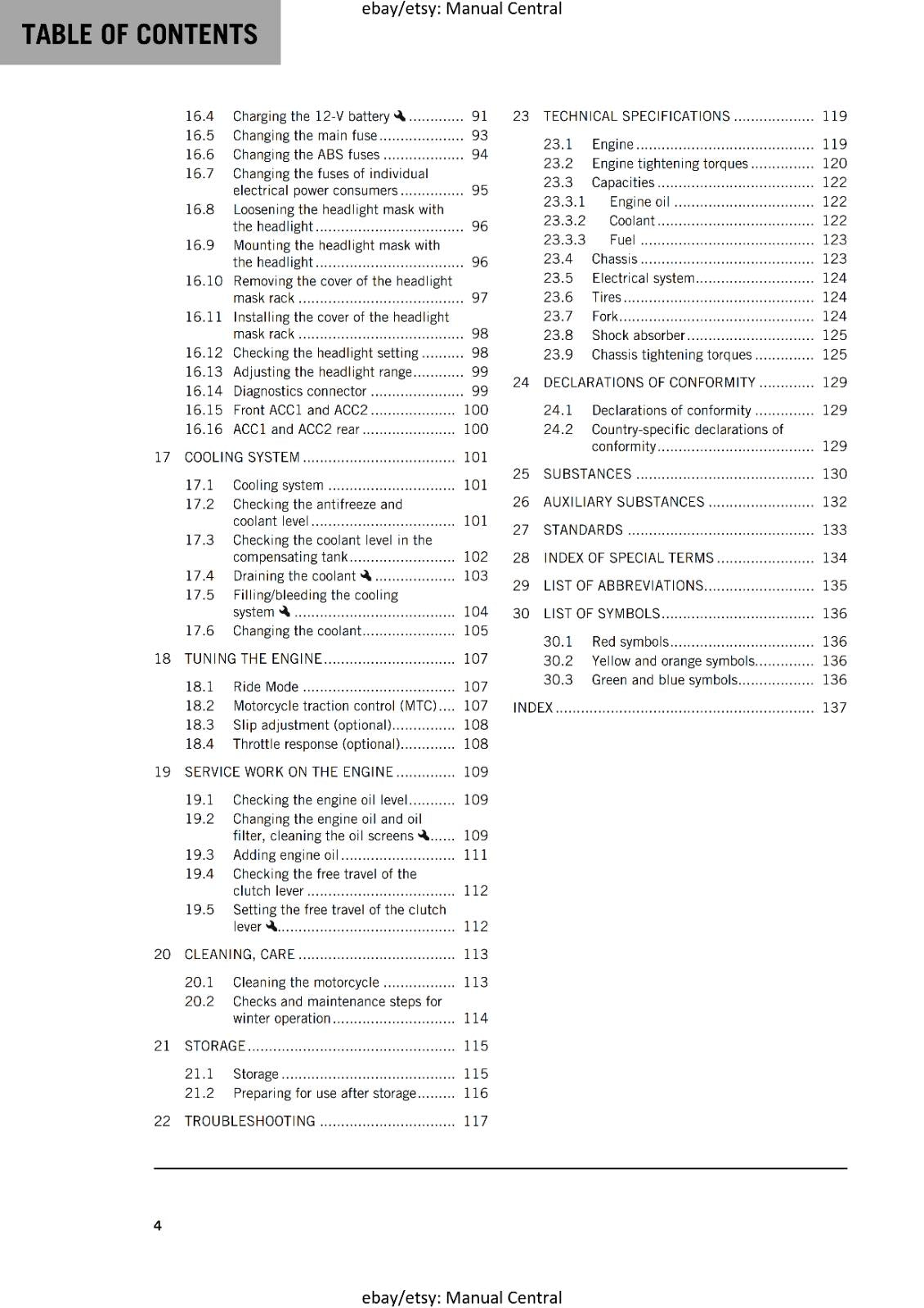 KTM 2023 OWNERS MANUAL - 890 DUKE GP - REPRINTED