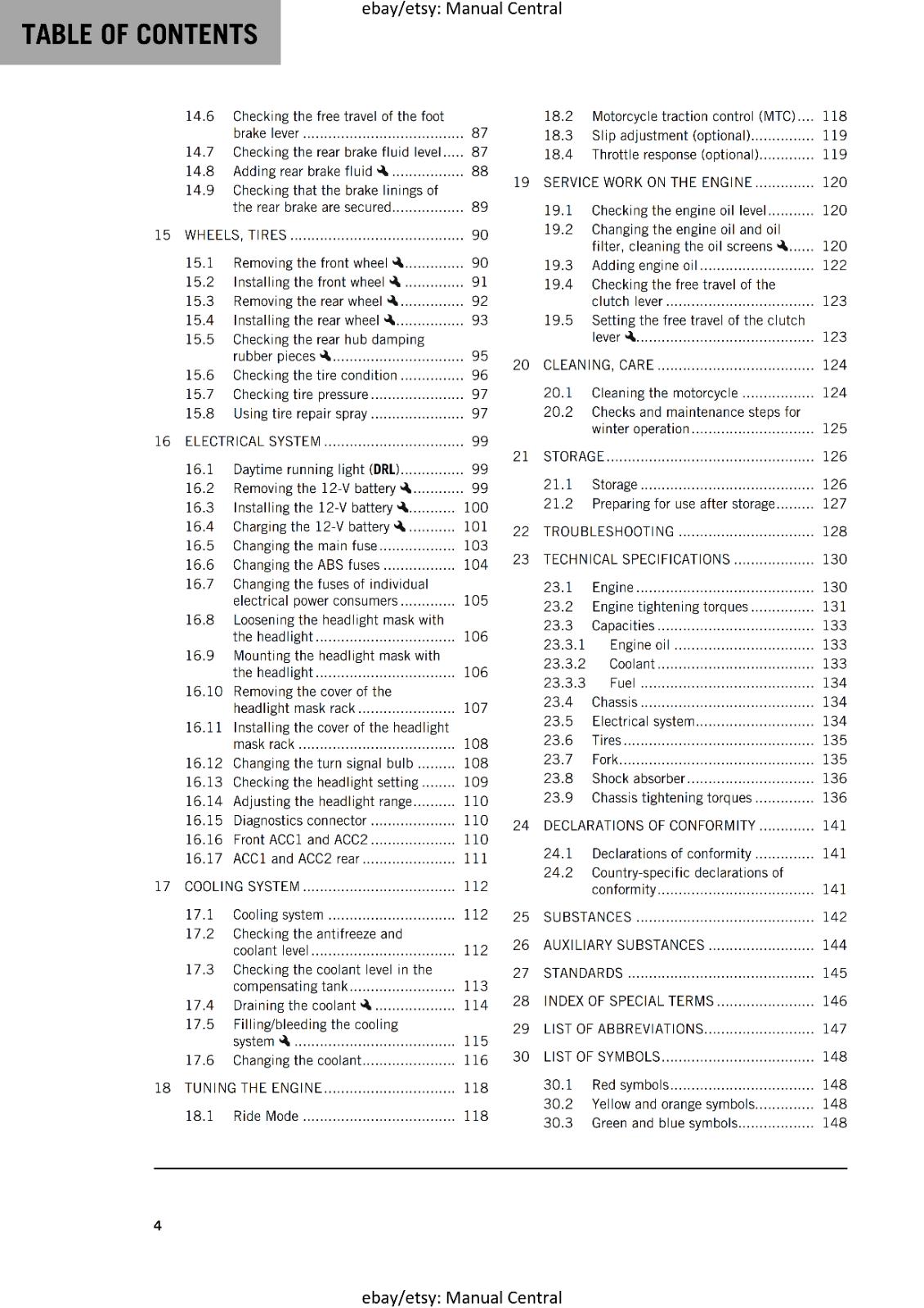 KTM 2023 OWNERS MANUAL - 890 DUKE R US EDITION - REPRINTED
