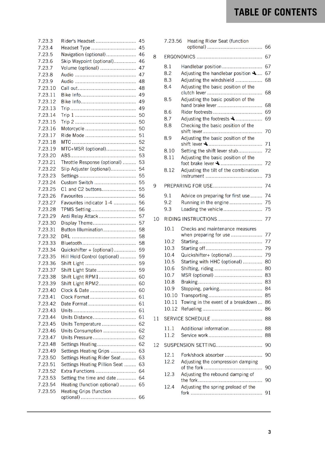 KTM 2023 OWNERS MANUAL - 1290 SUPER ADVENTURE R US EDITION - REPRINTED