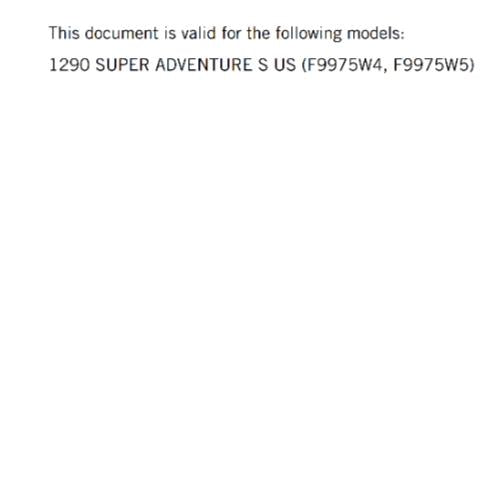 KTM 2023 OWNERS MANUAL - 1290 SUPER ADVENTURE S US EDITION - REPRINTED