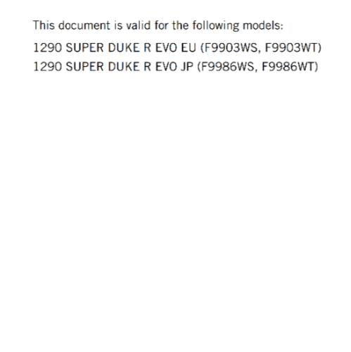KTM 2023 OWNERS MANUAL - 1290 SUPER DUKE R EVO - REPRINTED