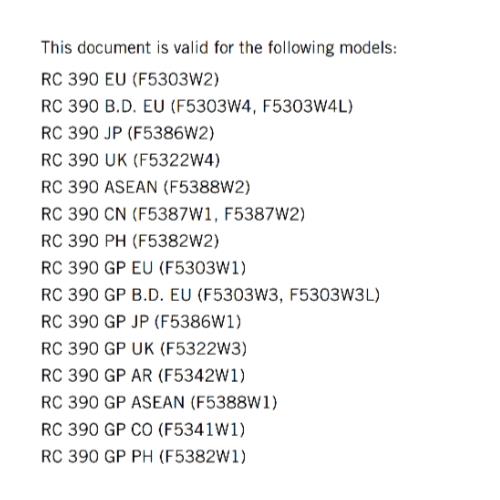 KTM 2023 OWNERS MANUAL - RC 390 GP- REPRINTED