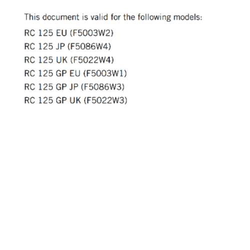 KTM 2023 OWNERS MANUAL -RC 125 GP - REPRINTED