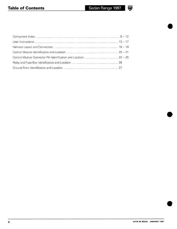 JAGUAR SEDAN RANGE - 1997 ELECTRICAL GUIDE - WIRING DIAGRAMS