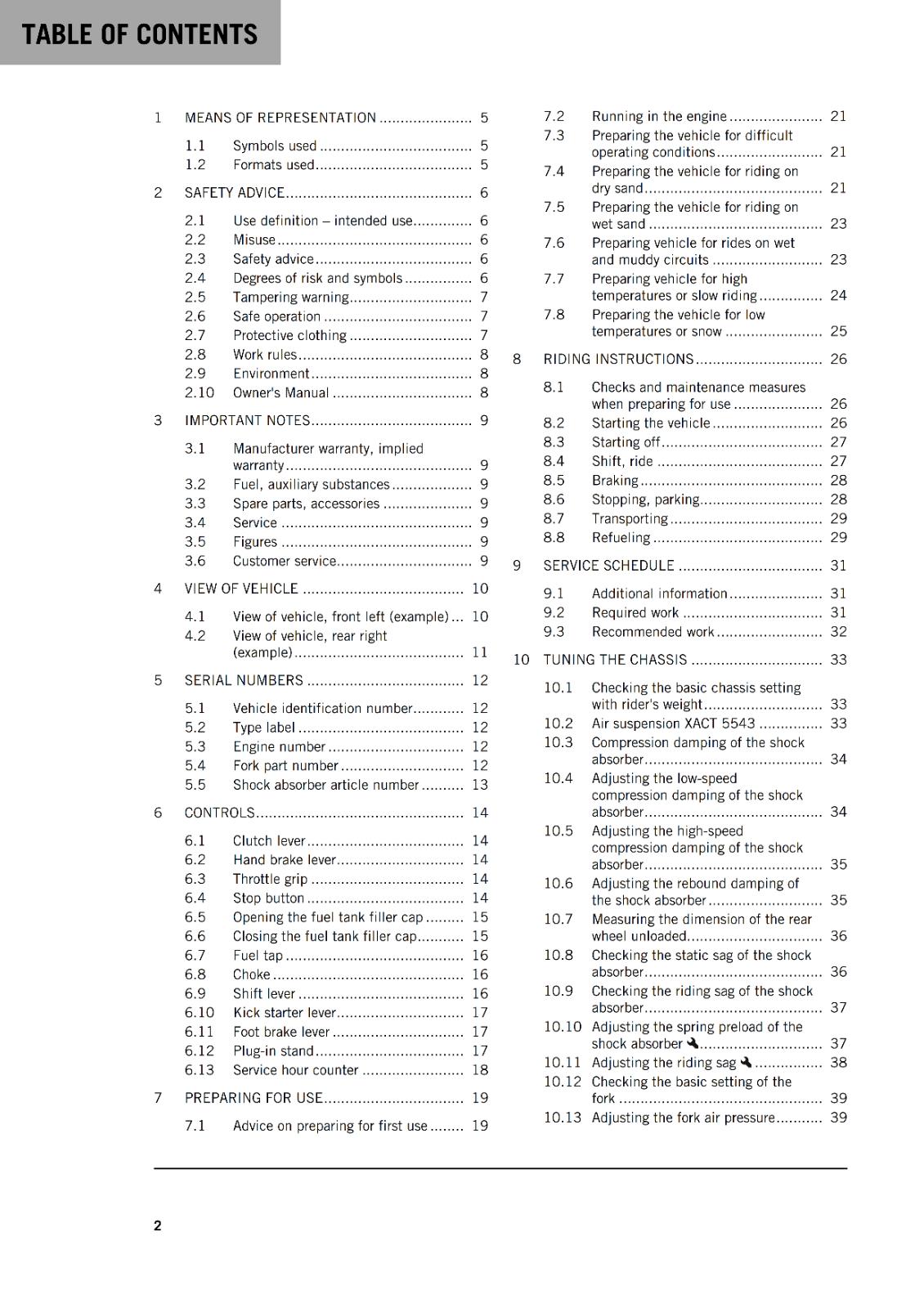 KTM 2022 OWNERS MANUAL - 85 SX 19/16 17/14 - REPRINTED