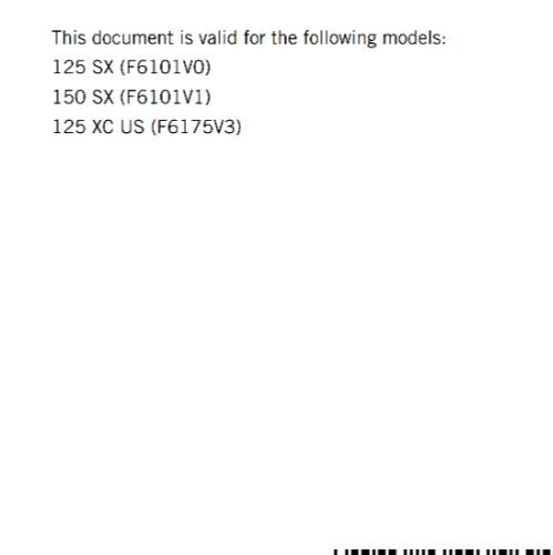 KTM 2022 OWNERS MANUAL - 125 150 SX XC - REPRINTED