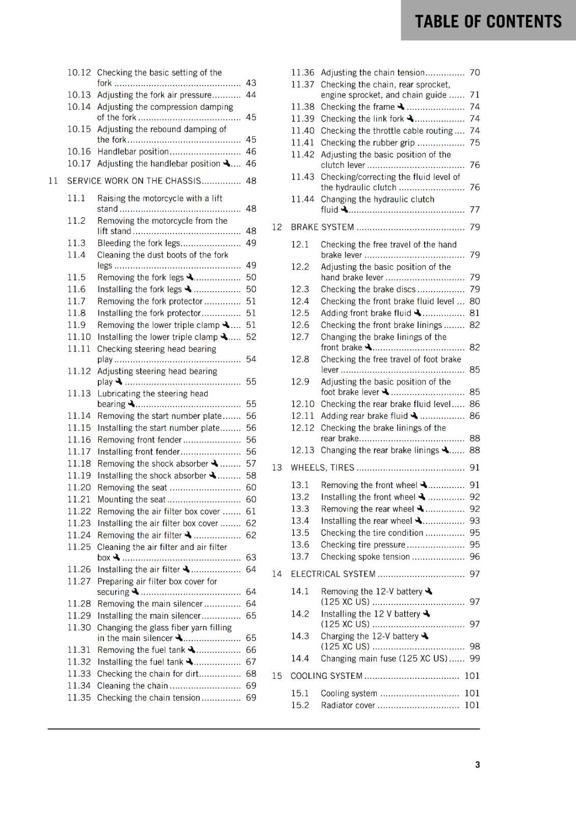 KTM 2022 OWNERS MANUAL - 125 150 SX XC - REPRINTED