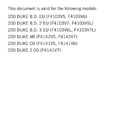 KTM 2022 OWNERS MANUAL - 200 DUKE EU AR CO - REPRINTED