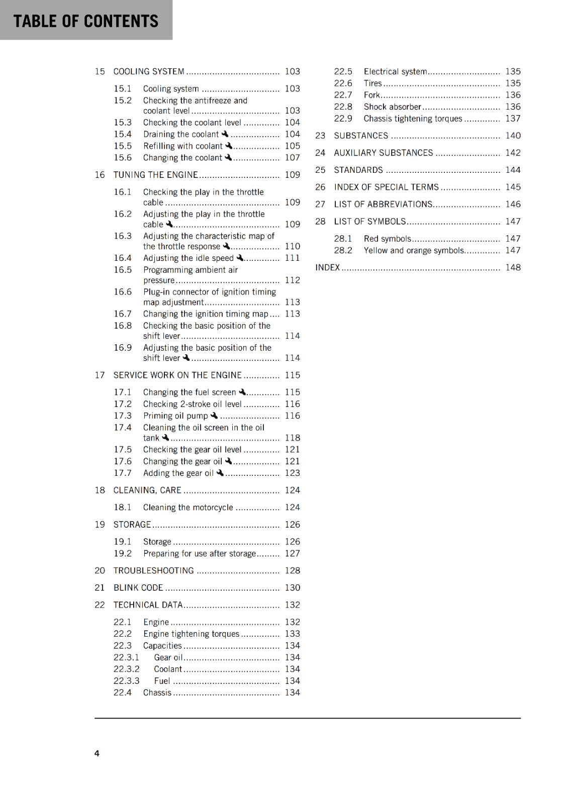 KTM 2022 OWNERS MANUAL - 250 300 XC TPI  - REPRINTED