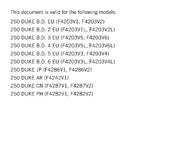 KTM 2022 OWNERS MANUAL - 250 DUKE - REPRINTED
