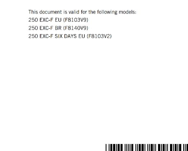 KTM 2022 OWNERS MANUAL - 250 EXC-F SIX DAYS - REPRINTED