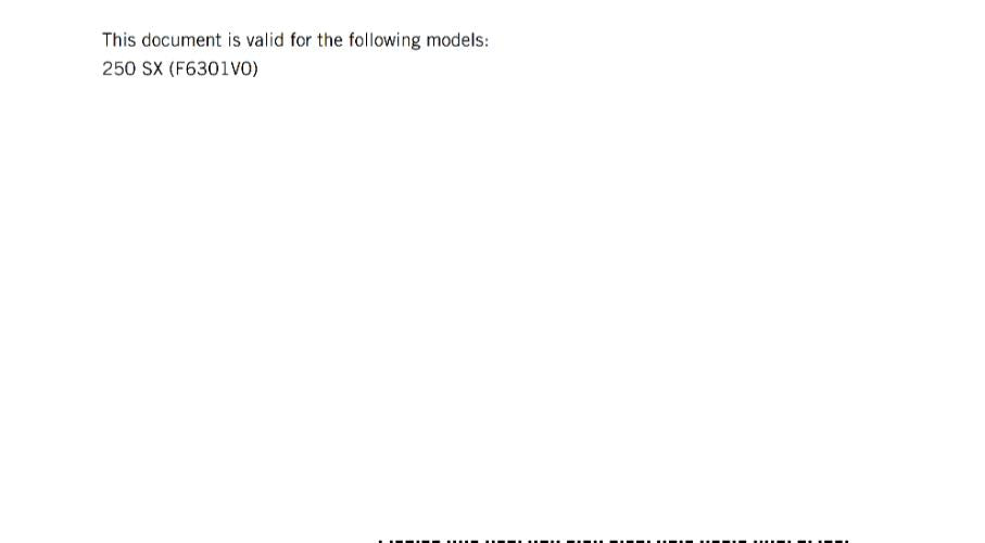 KTM 2022 OWNERS MANUAL - 250 SX - REPRINTED