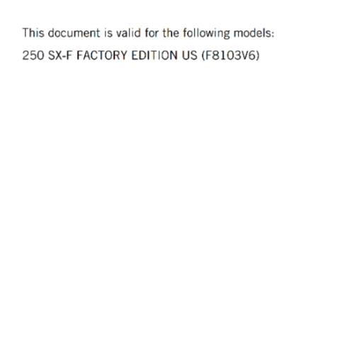 KTM 2022 OWNERS MANUAL - 250 SX-F FACTORY EDITION - REPRINTED