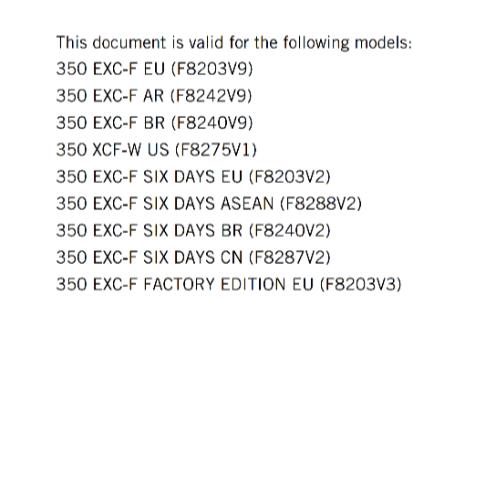 KTM 2022 OWNERS MANUAL - 350 EXC-F SIX DAYS FACTORY EDITION XCF-W - REPRINTED