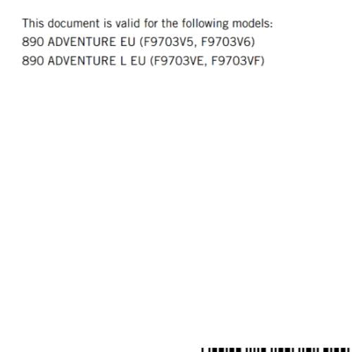 KTM 2022 OWNERS MANUAL - 890 ADVENTURE L  - REPRINTED