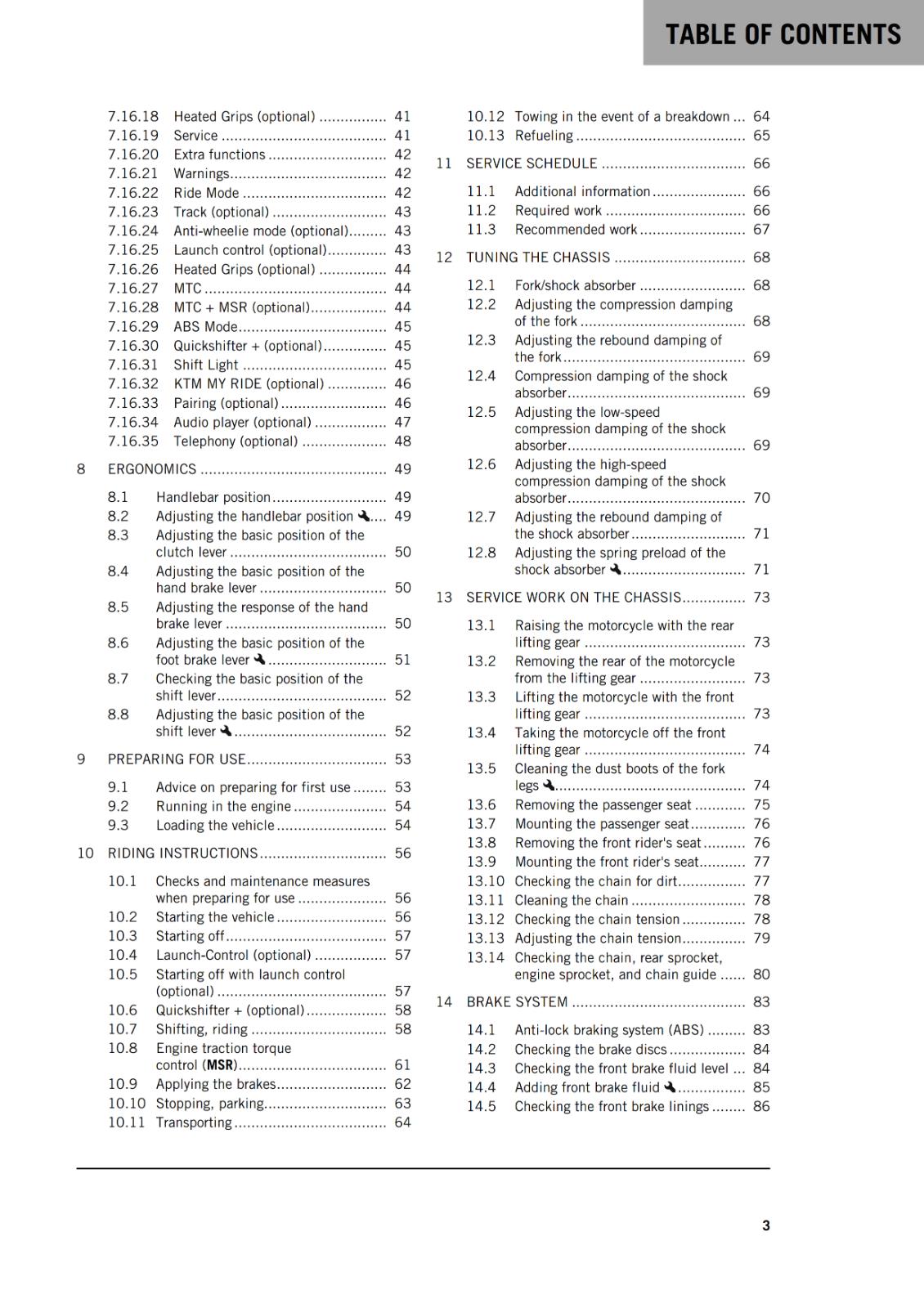 KTM 2022 OWNERS MANUAL - 890 DUKE R US EDITION - REPRINTED