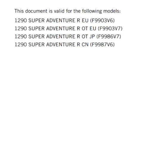 KTM 2022 OWNERS MANUAL - 1290 SUPER ADVENTURE R EU OT JP CN - REPRINTED