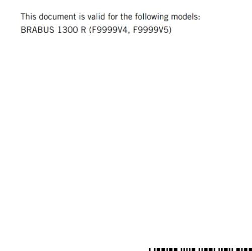 KTM 2022 OWNERS MANUAL -BRABUS 1300 R - REPRINTED