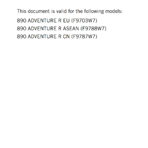 KTM 2023 OWNERS MANUAL - 890 ADVENTURE R  - REPRINTED