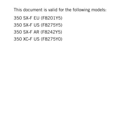 2025 KTM - 350 SX-F XC-F - WORKSHOP SERVICE REPAIR MANUAL