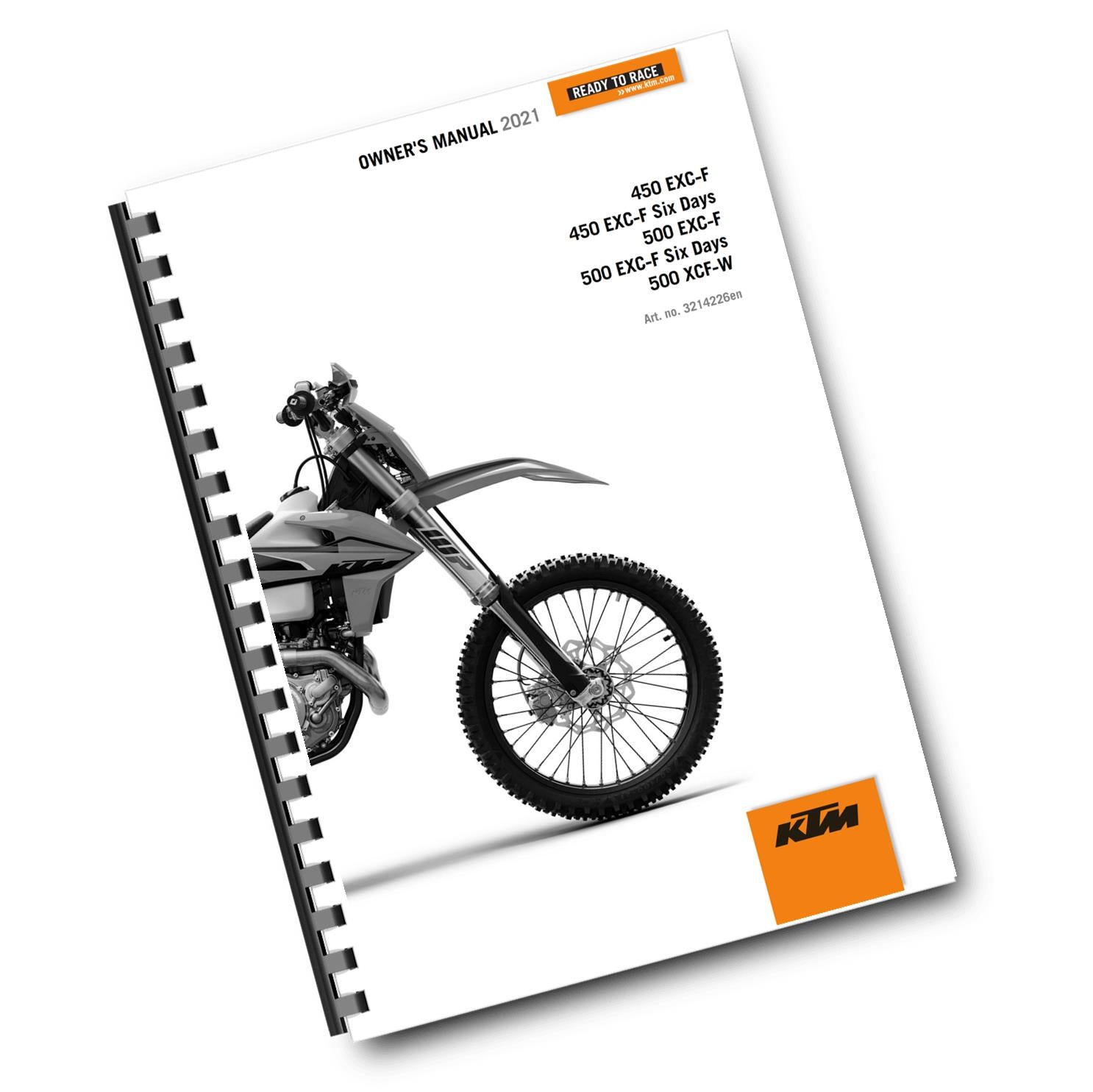 KTM 2021 OWNERS MANUAL - 450 500 EXC-F  SIX DAYS XCF-W  - REPRINTED